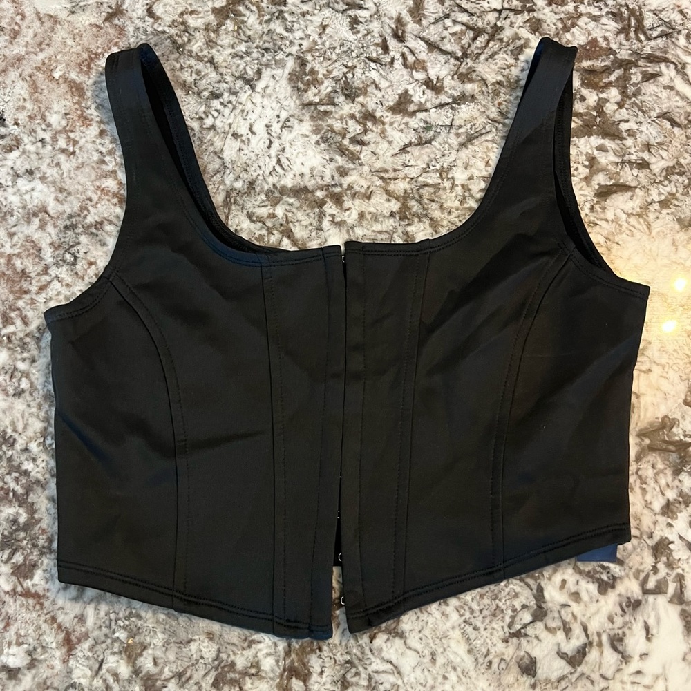 Large Aster Black Stretch Corset Top Black Juniors Spring Summer Cami Sleeveless